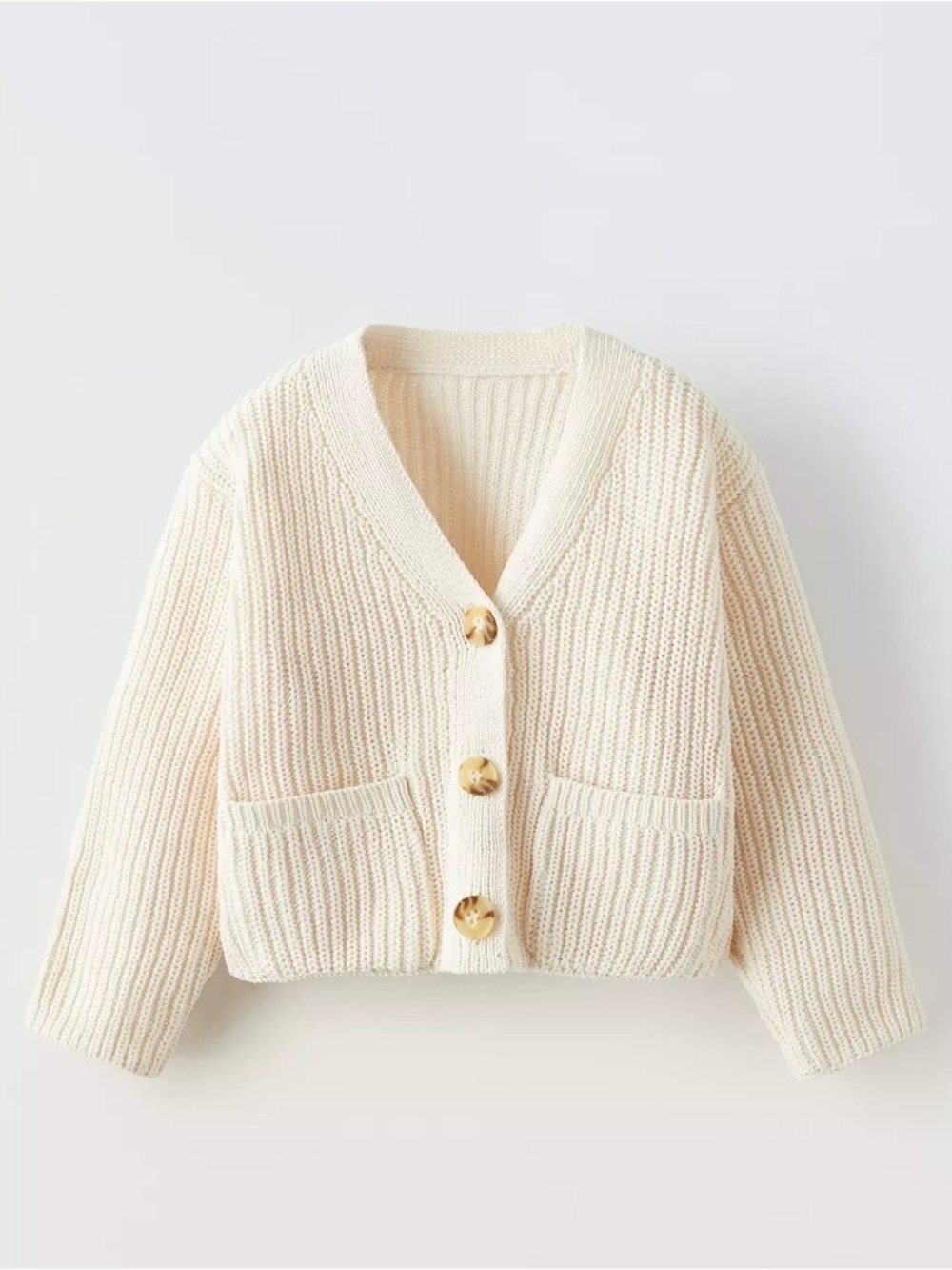 Zara Cream Knit Cardigan with Gold Buttons